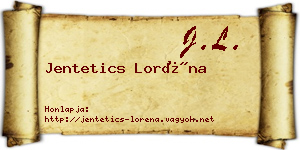 Jentetics Loréna névjegykártya